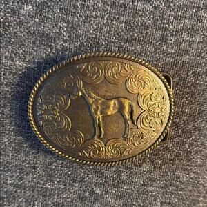 Taylor Brands Brass Metal Horse Motif Belt Buckle